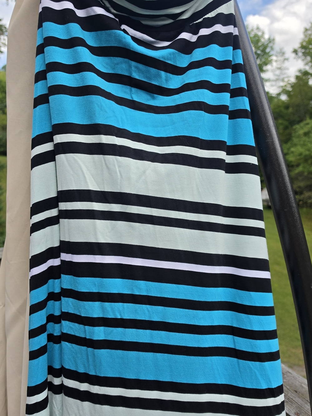 Merona Aqua and Black Striped Maxi Skirt